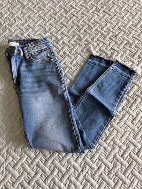 KanCan Light Blue Distressed Hem Skinny Jeans